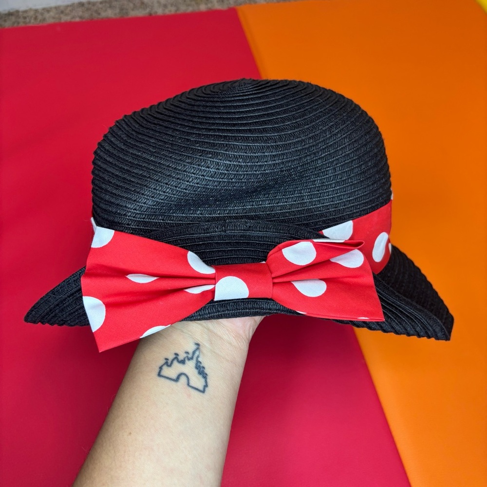 Disney Parks Minnie Mouse Girls Straw Sun Hat NWT - Picture 2 of 6